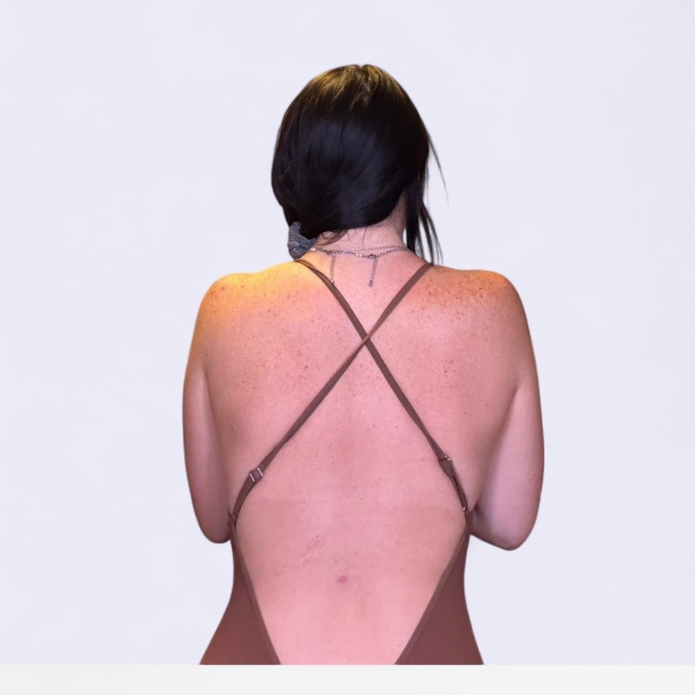 Brown Sleeveless Jumpsuit - Picture 2 of 2